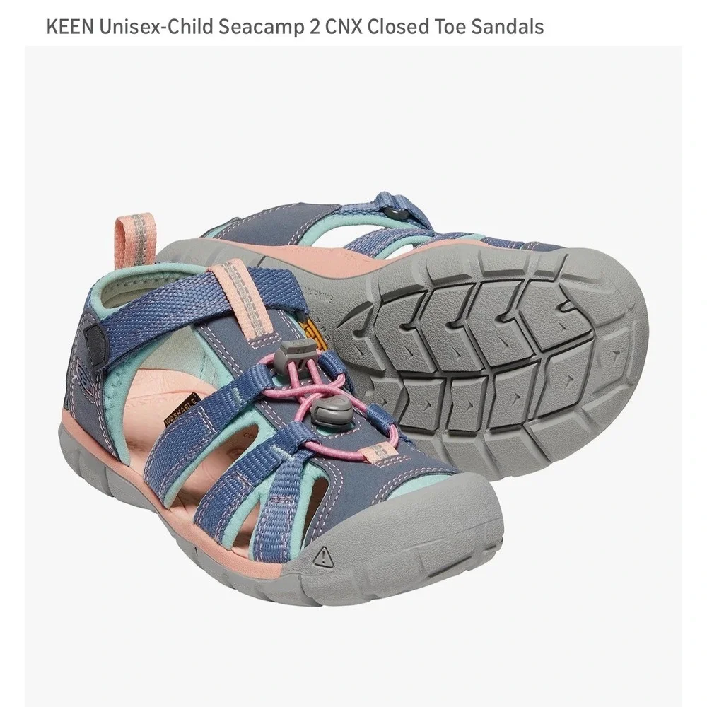 KEEN Unisex Kid Seacamp 2 CNX Closed Toe Water Sandals Flint Stone Ocean Wave 7‎